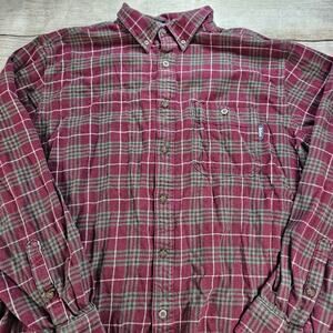 Woolrich Mens XL Colorful Cotton Flannel Plaid Shirt Long Sleeve Button Up